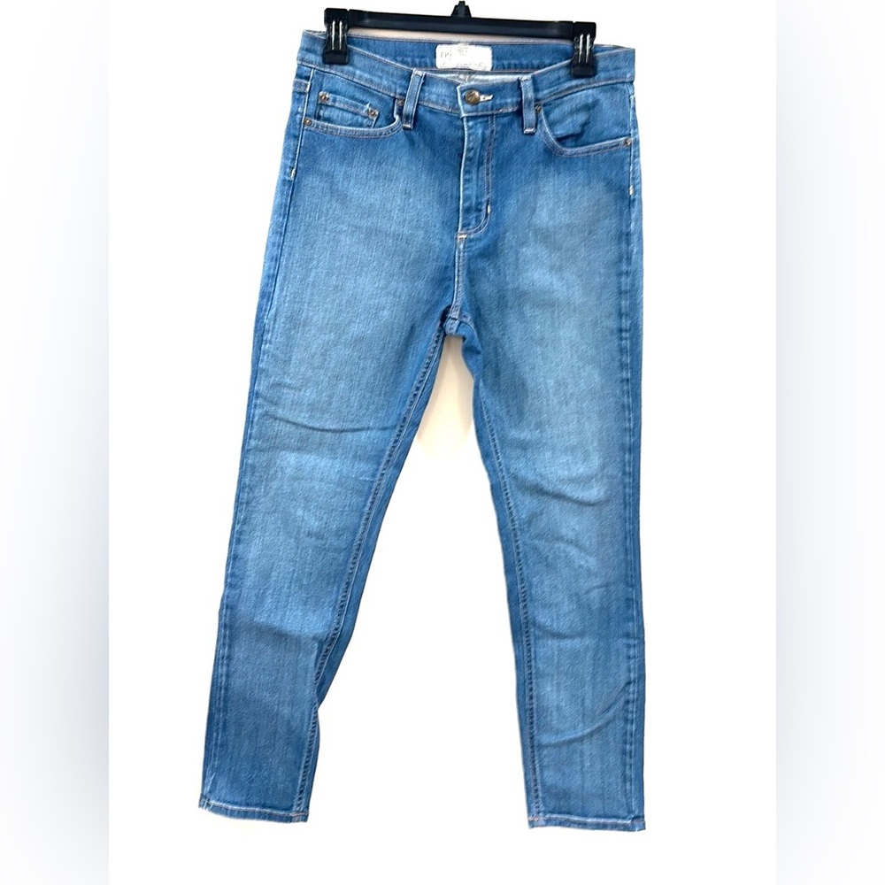 Free People Cottage Core Straight Leg Blue Jeans size 29, 98% Cotton/2% Spandex - Picture 2 of 13